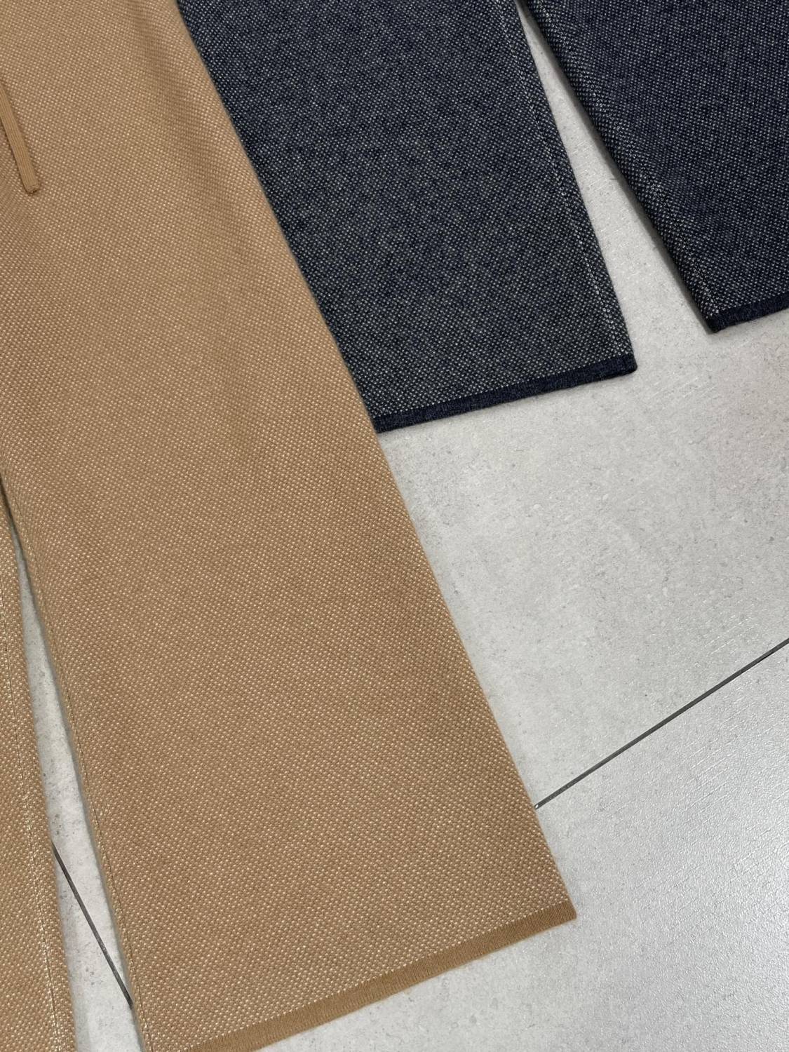 Loro Piana Women's Spring/Fall/Winter Round Neck Knit Cashmere Solid Color Long Sleeve Pullover Sweater with Casual Drawstring Elastic Waist Pants Suit Set Ngvp #2399