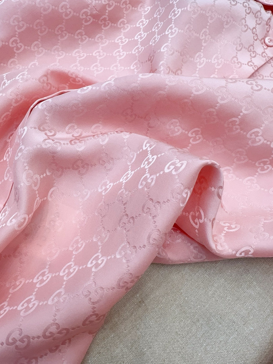 Gucci GG Silk Jacquard Shirt Pink #333632