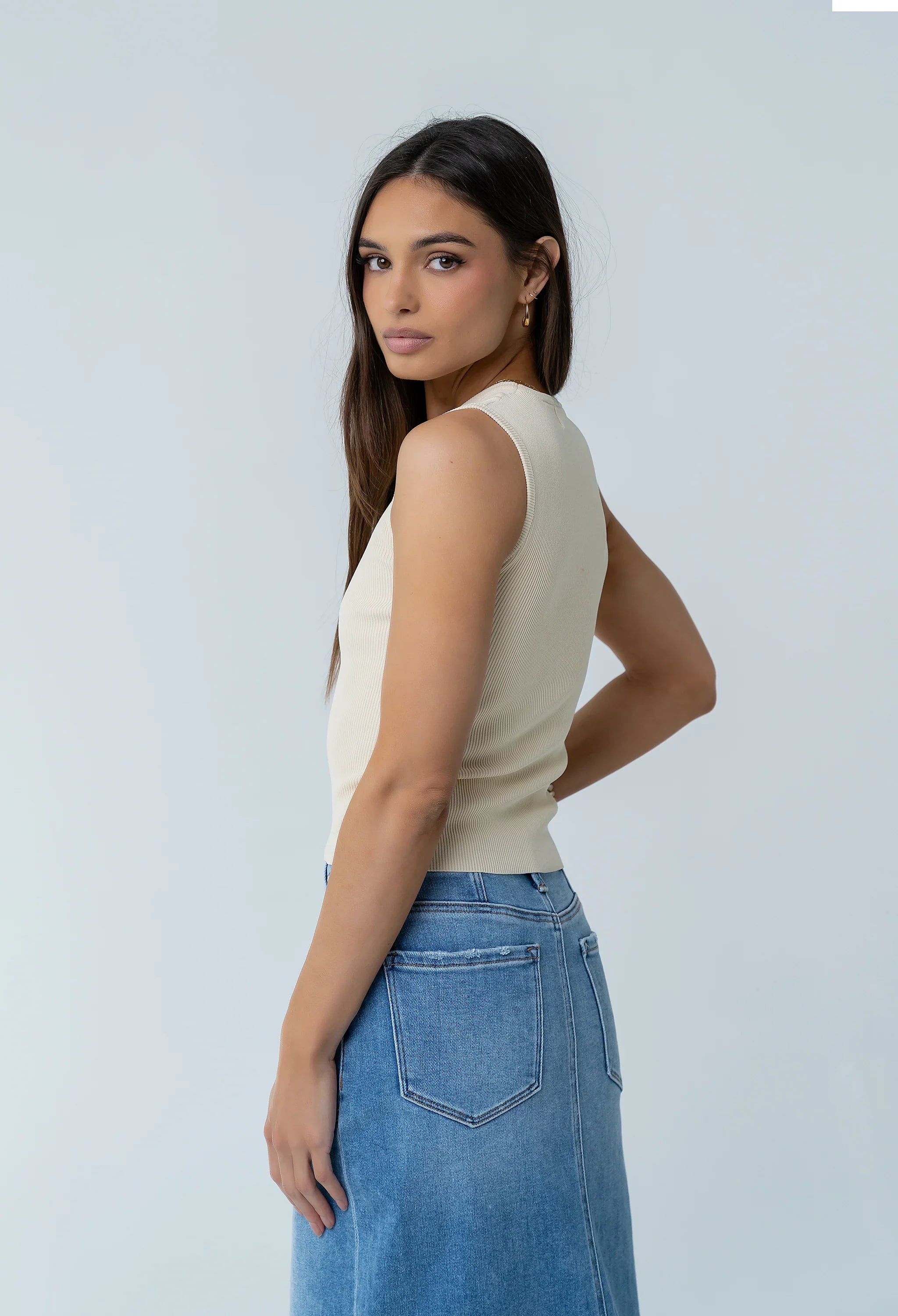Ollie Cutout Tank Top in Yellow
