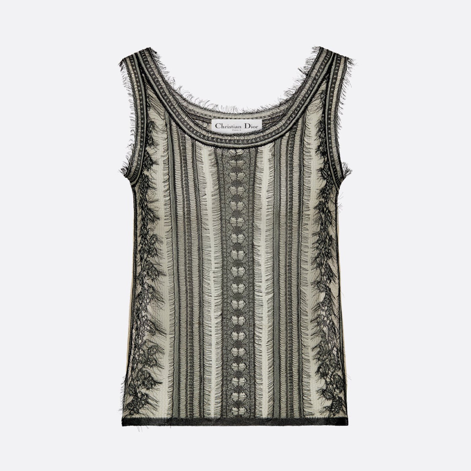 Dior Women's Summer Lace Knit Stretch Hollow-Out Solid Color Sleeveless Vest Ngvp #2397