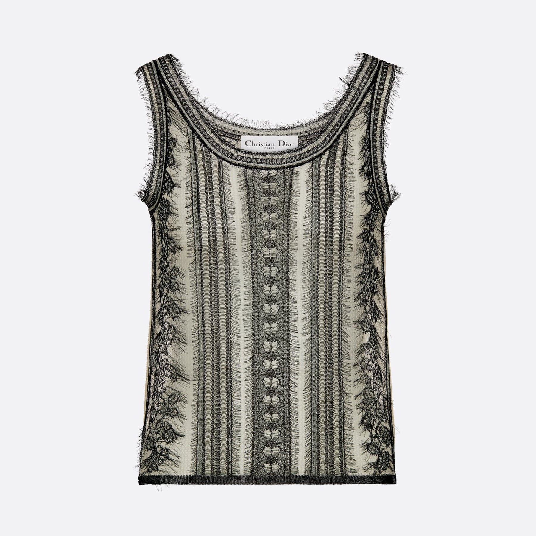 Dior Women's Summer Lace Knit Stretch Hollow-Out Solid Color Sleeveless Vest Ngvp #2397