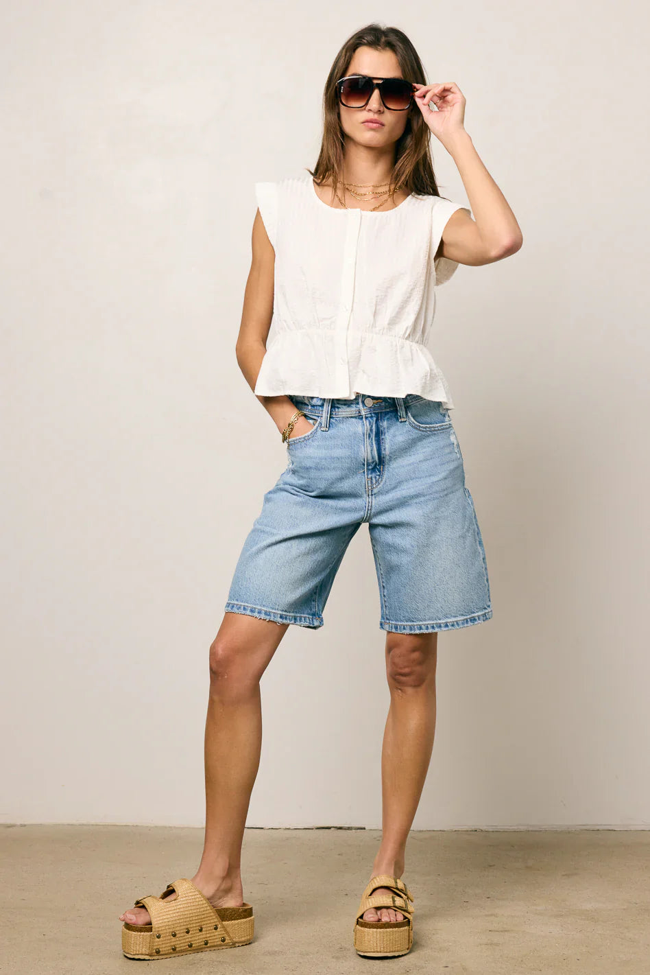 Nori Button Front Blouse
