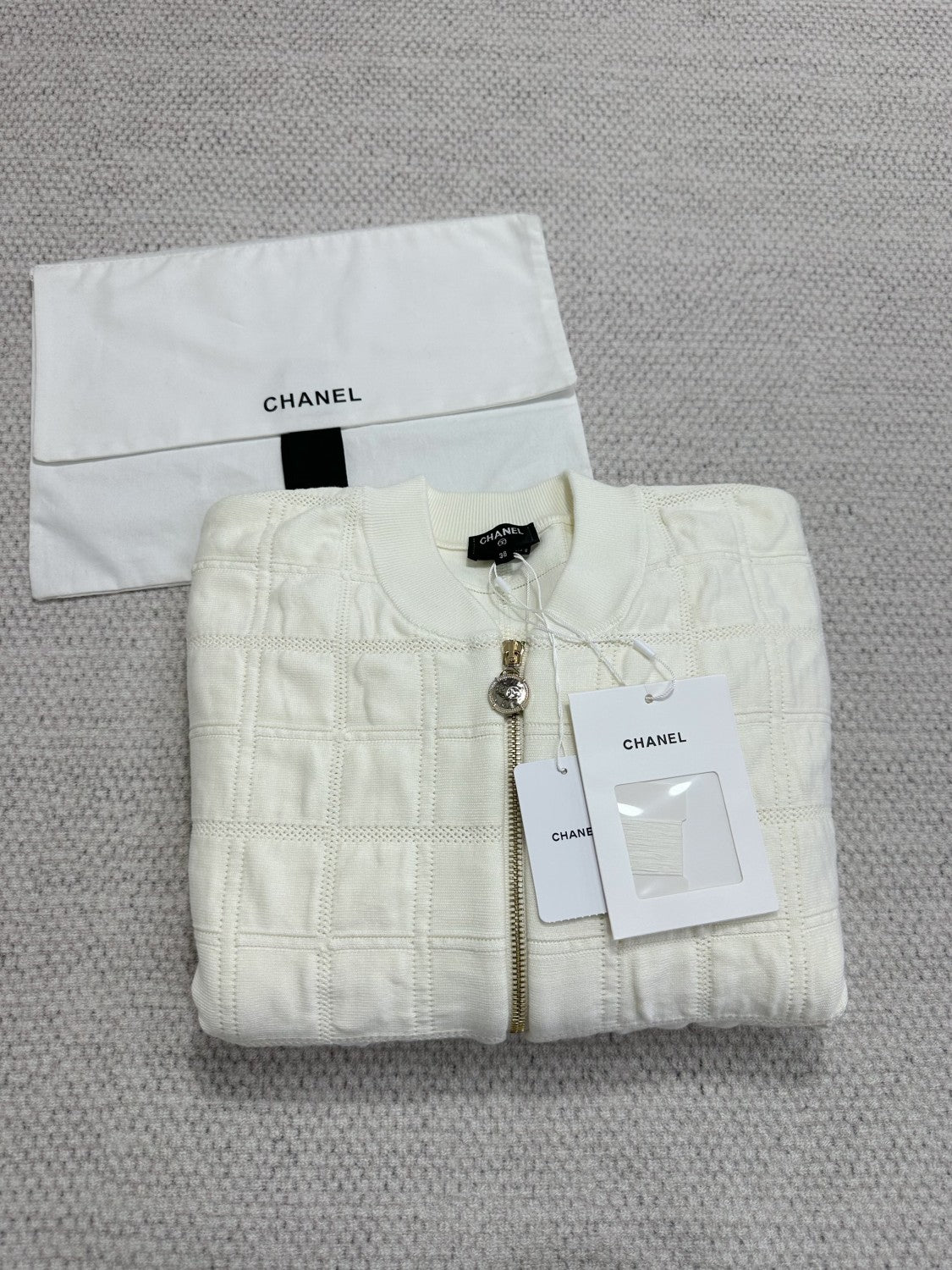 Chanel Women's Waist-Defining Zipper Long-Sleeve Jacket Checkered Solid-Color Fall/Winter Coat Ngvp #331924