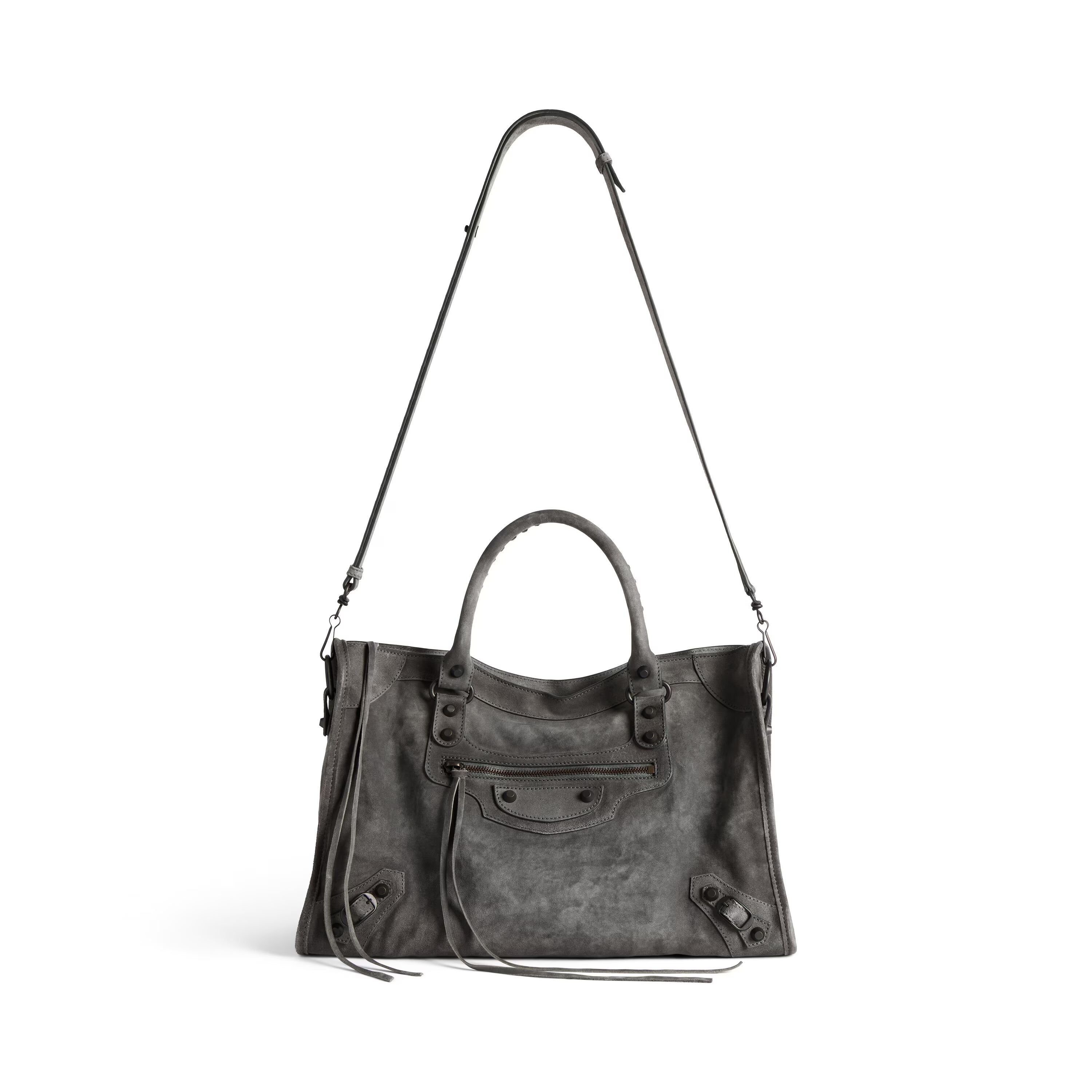 Balenciaga LE CITY Medium Handbag Women's Fashion Luxury Solid-Colour Suede Tote Bag Crossbody Bag Bags 8230582AB2A1143 Ngvp #2434