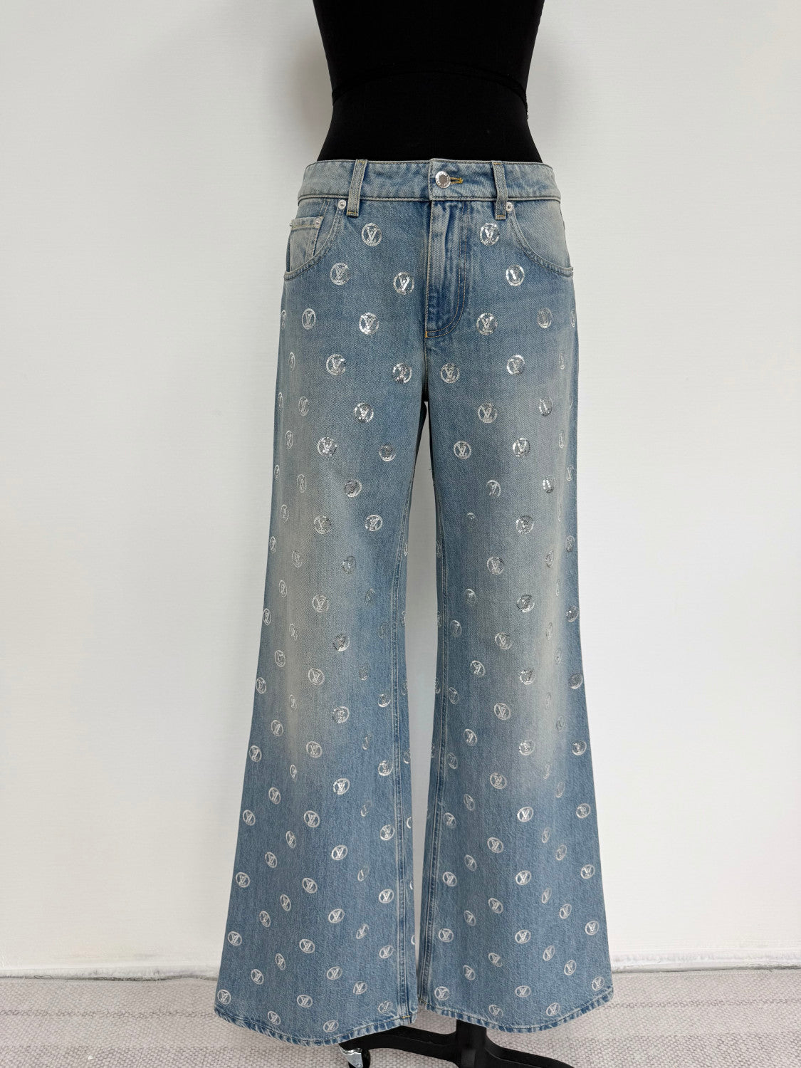 Louis Vuitton Signature Sequin Boot-cut Jeans #334461