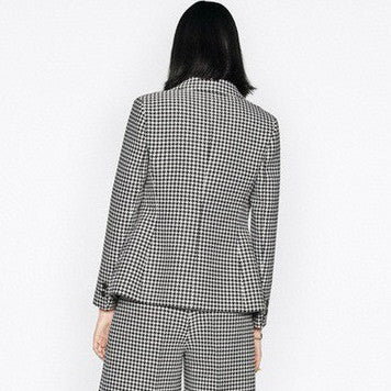 Dior Women's Stylish Classic V-Neck Single-Breasted Houndstooth Wool Blazer Jacket #78675