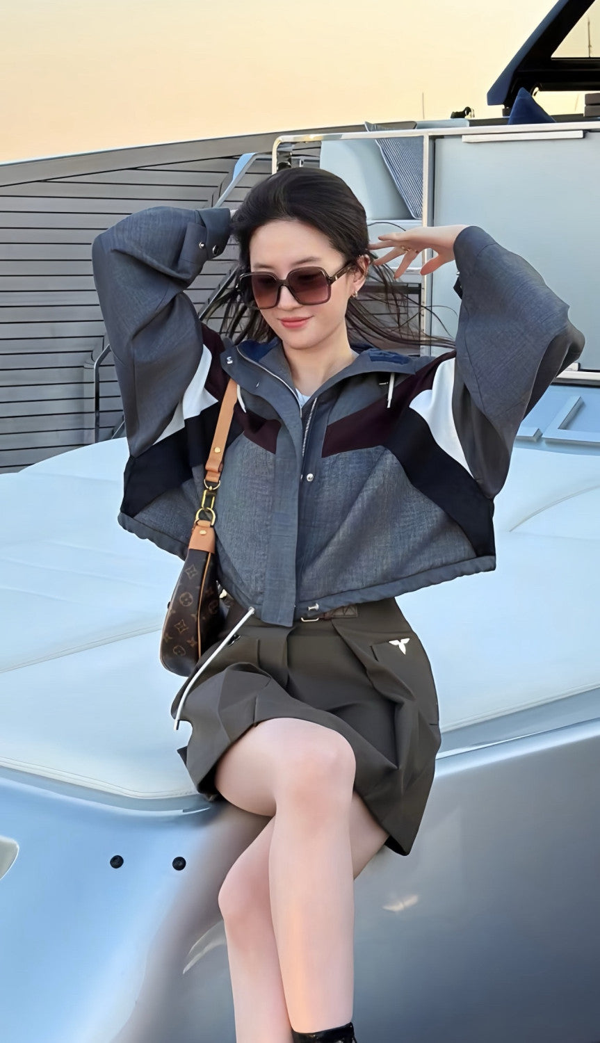LOUIS VUITTON Monogram Accent Mini Skirt #377736