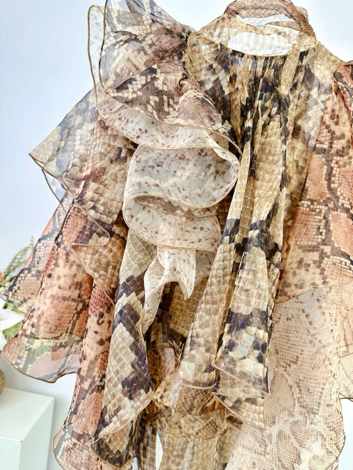 Zimmermann Women's Memento Billow Blouse Spliced Snake #329163