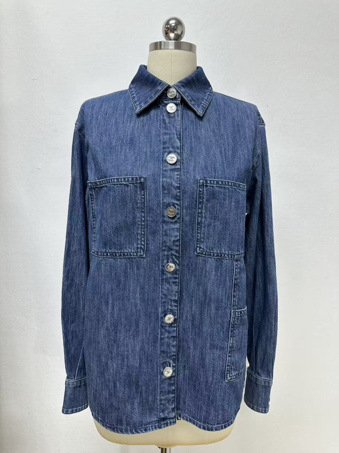 Chanel Top-quality Version Women's Blue Denim Jacket #376831
