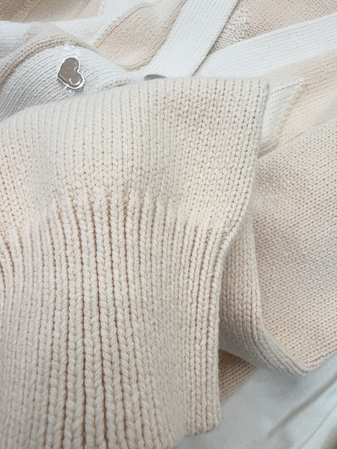 Hermes Long sleeve Long Cardigan Thick Bicolor Cotton #333633