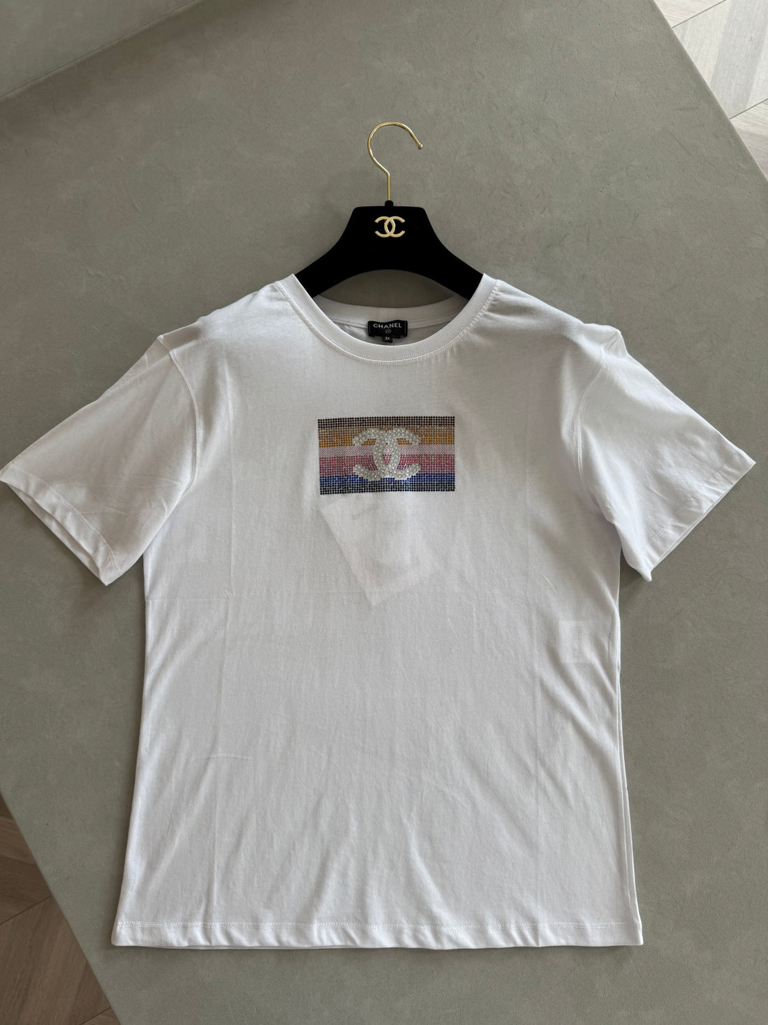 Chanel  White Multi Sequin T-Shirt #376942