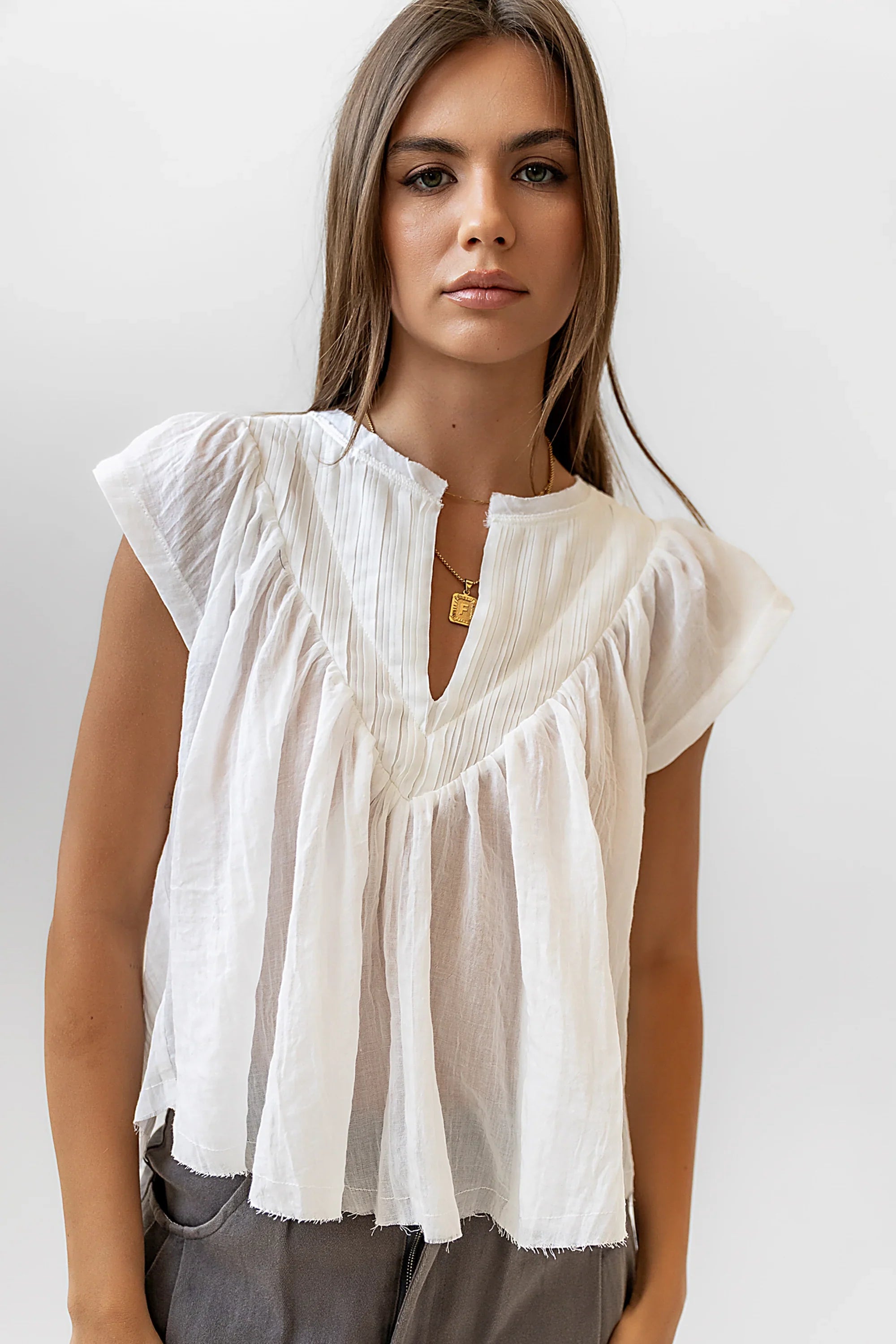 Leia Blouse in Cream