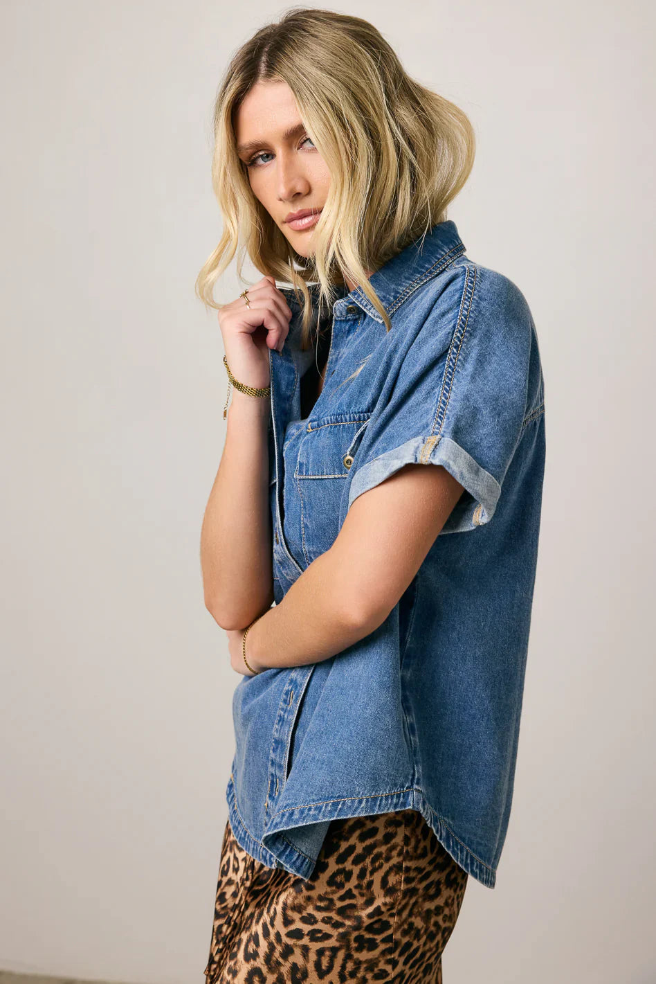 Luca Denim Button Up