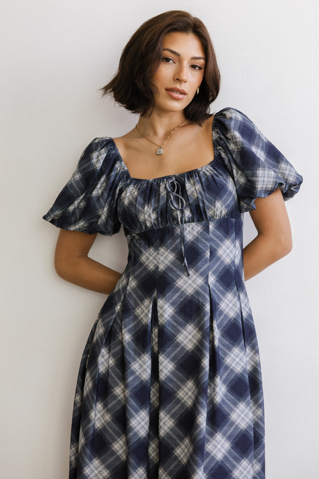 Kasey Plaid Midi Dress