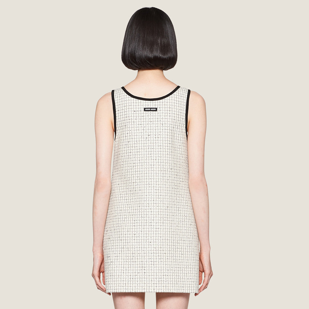 MiuMiu Short Plaid Dress White #335942