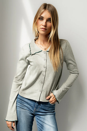 Jazmine Contrast Top in Grey