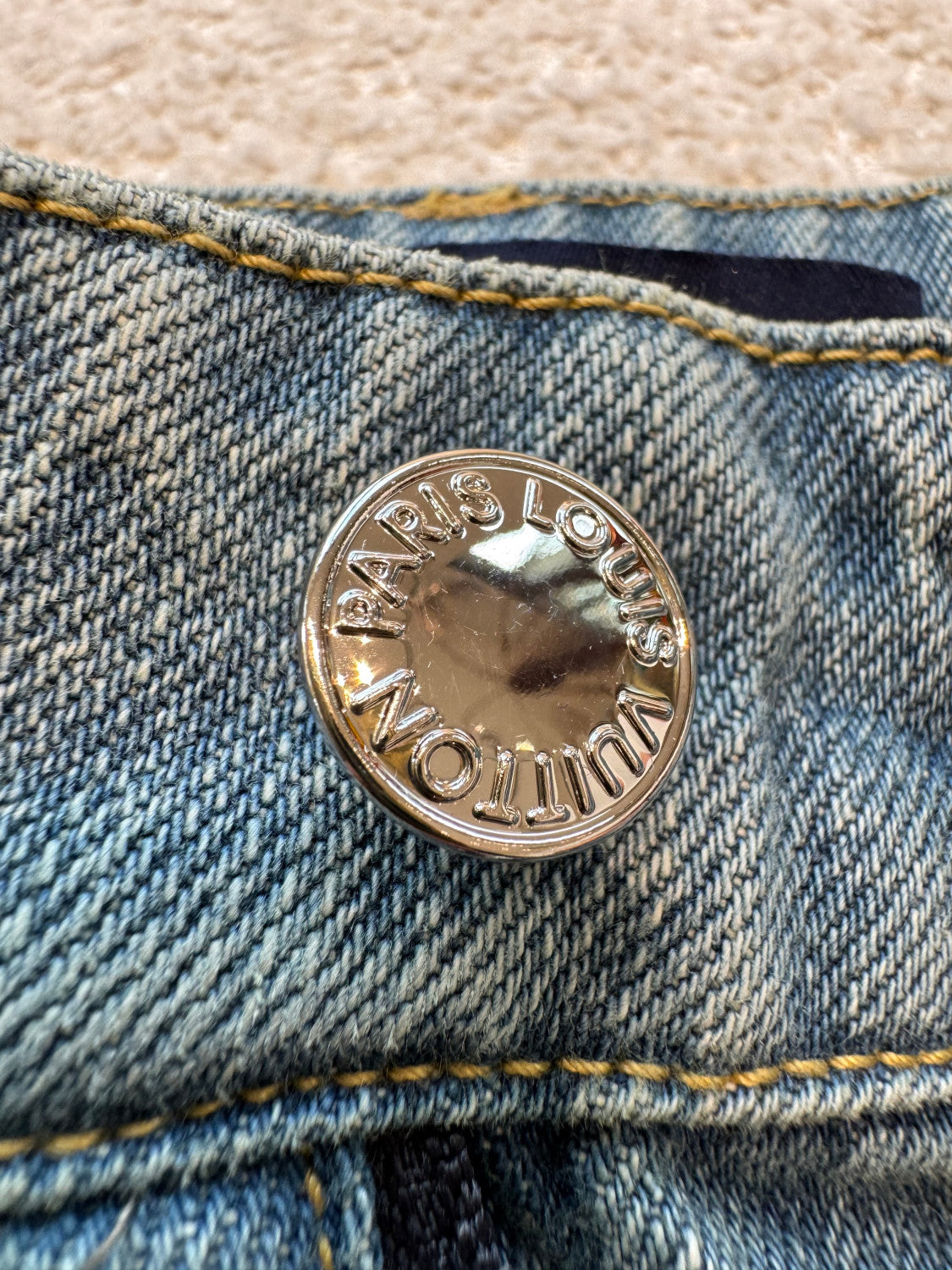 LOUIS VUITTON Signature Sequin Accent Flared Jeans #377460