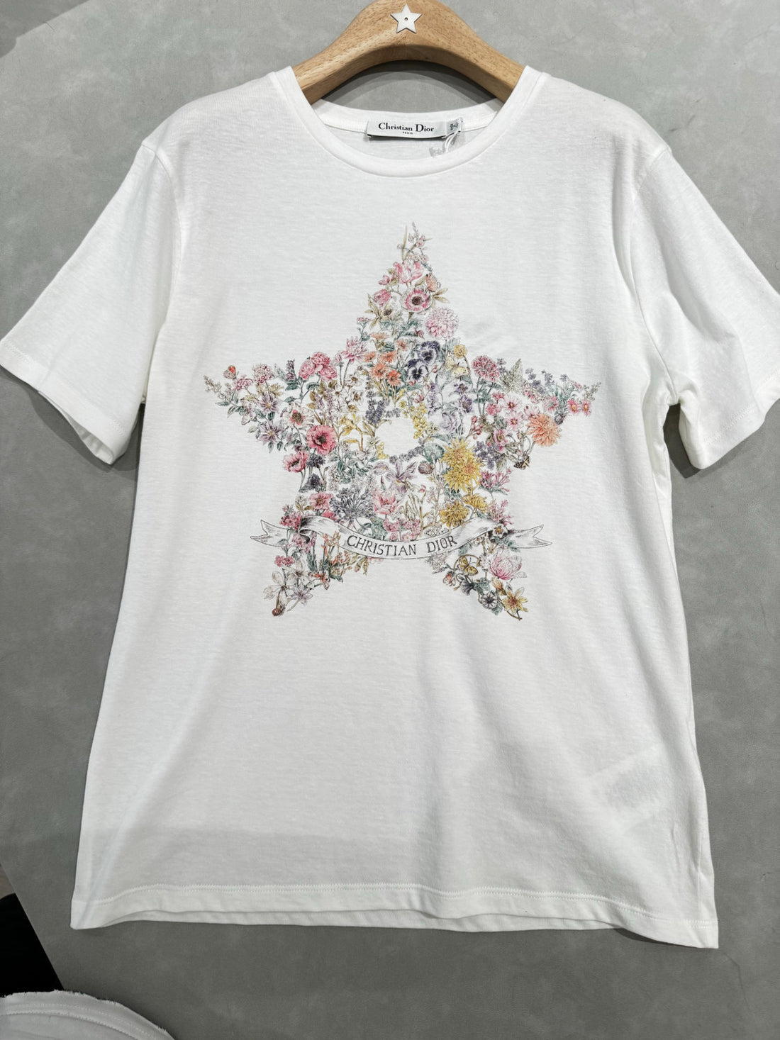 Dior Dior Star Pattern Floral Cotton-blend Jersey Crew Neck Short Sleeves #334133
