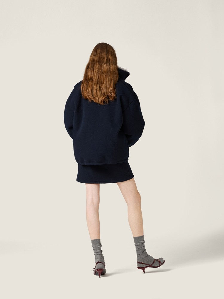 MiuMiu Women's Embroidered Logo Stand Collar Solid Color Zipper Long Sleeve Puffer Down Jacket For Fall/Winter #81558