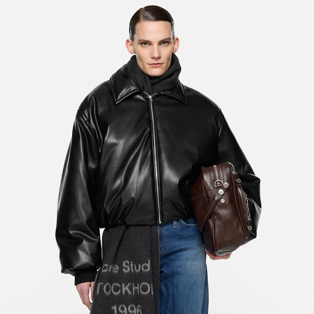 Acne Studios Hooded faux leather jacket #336625