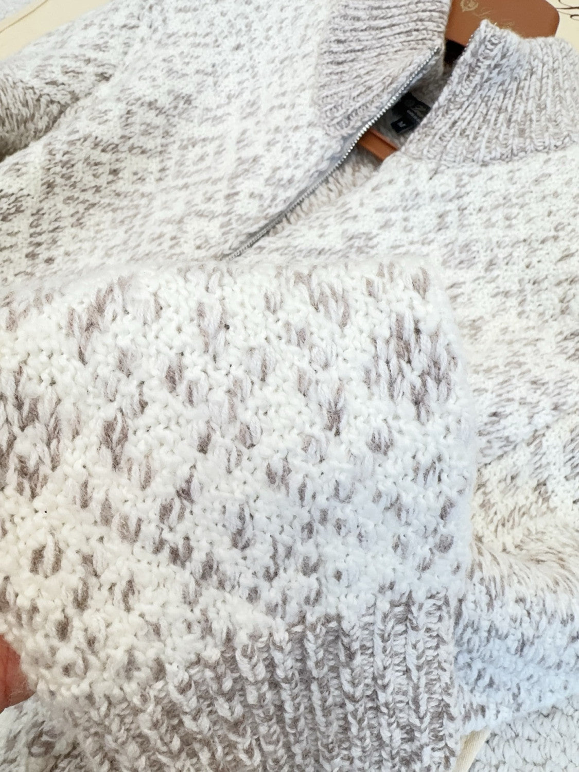 Loro Piana Paroo Bomber Sweater Cashmere White Beige#335464