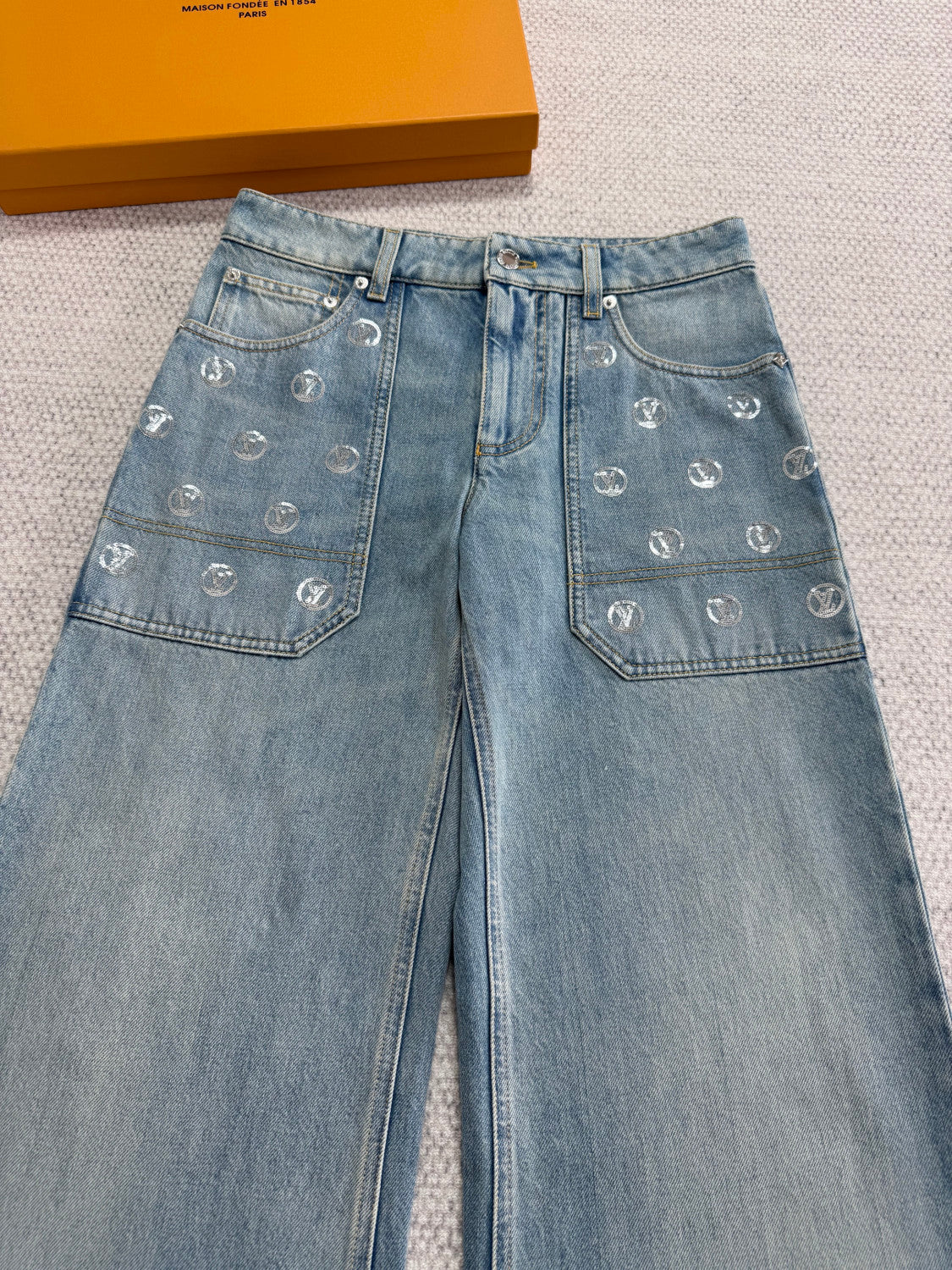 Louis Vuitton Signature Sequin Slim Fit Jeans #334460