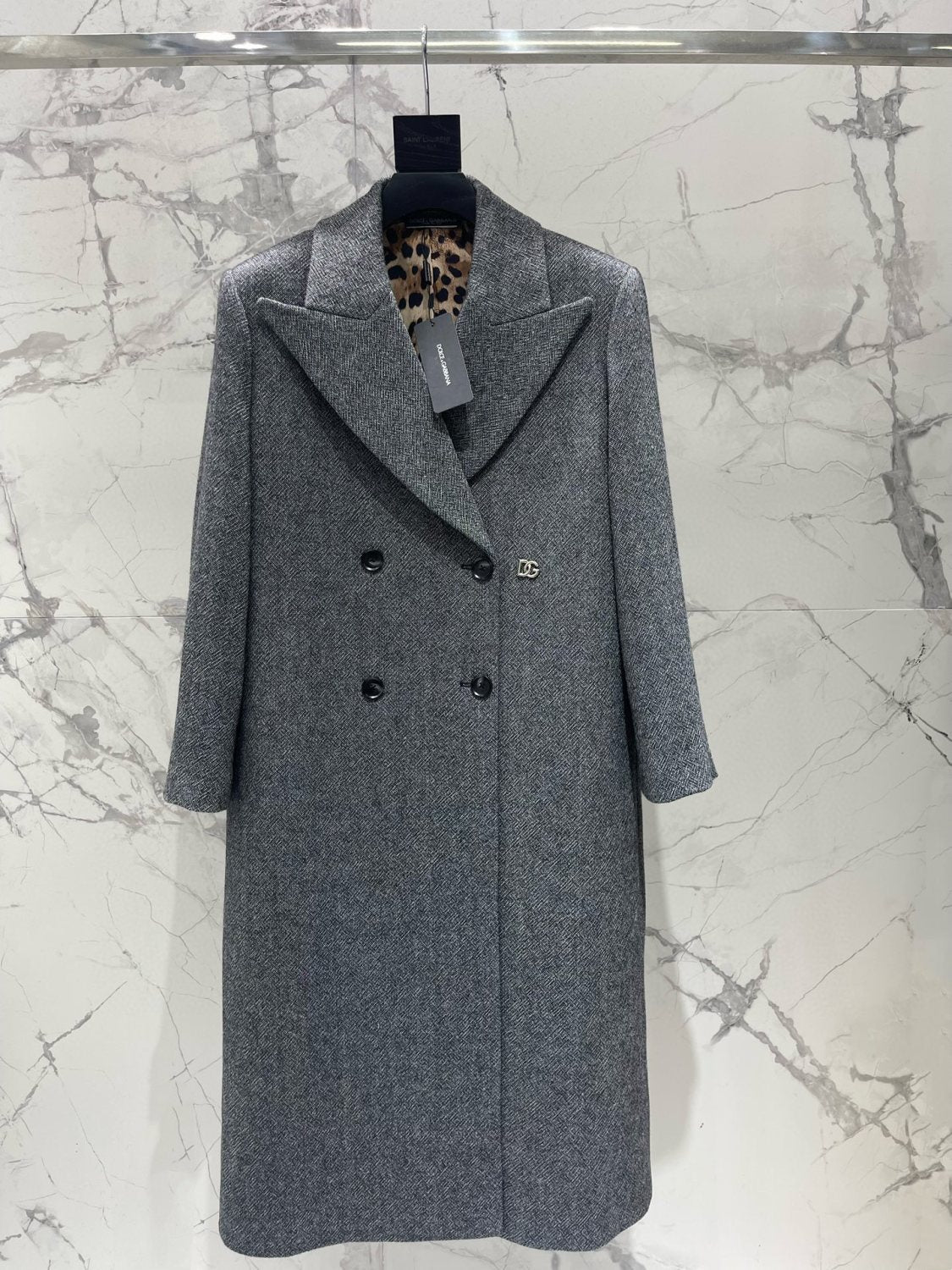 Dolce&Gabbana New Double-Breasted Long Coat Suit Shorts Suspenders #333268