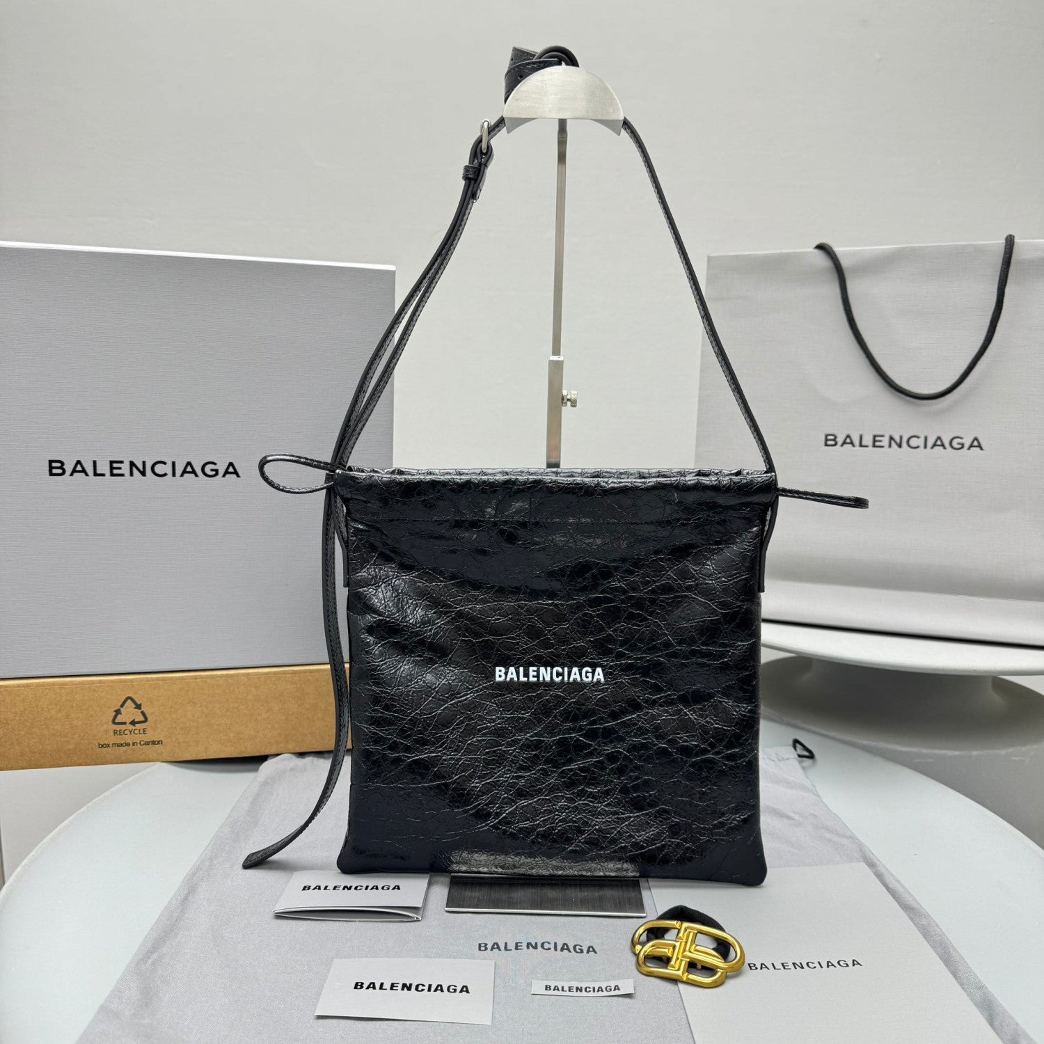 Balenciaga Men's Shopper Dust Bag Crossbody Pouch Medium #335824