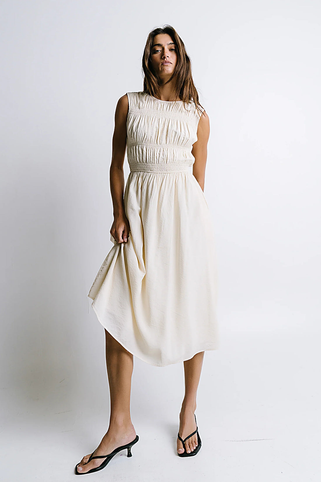 Johna Smocked Midi Dress