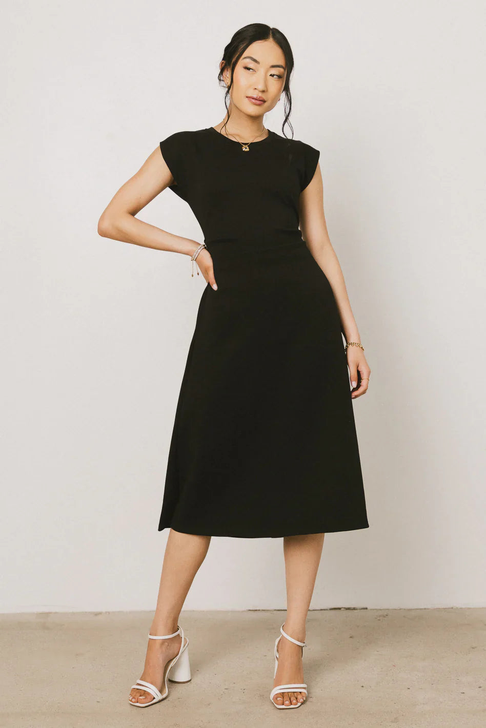 Kyra Midi Dress in Black