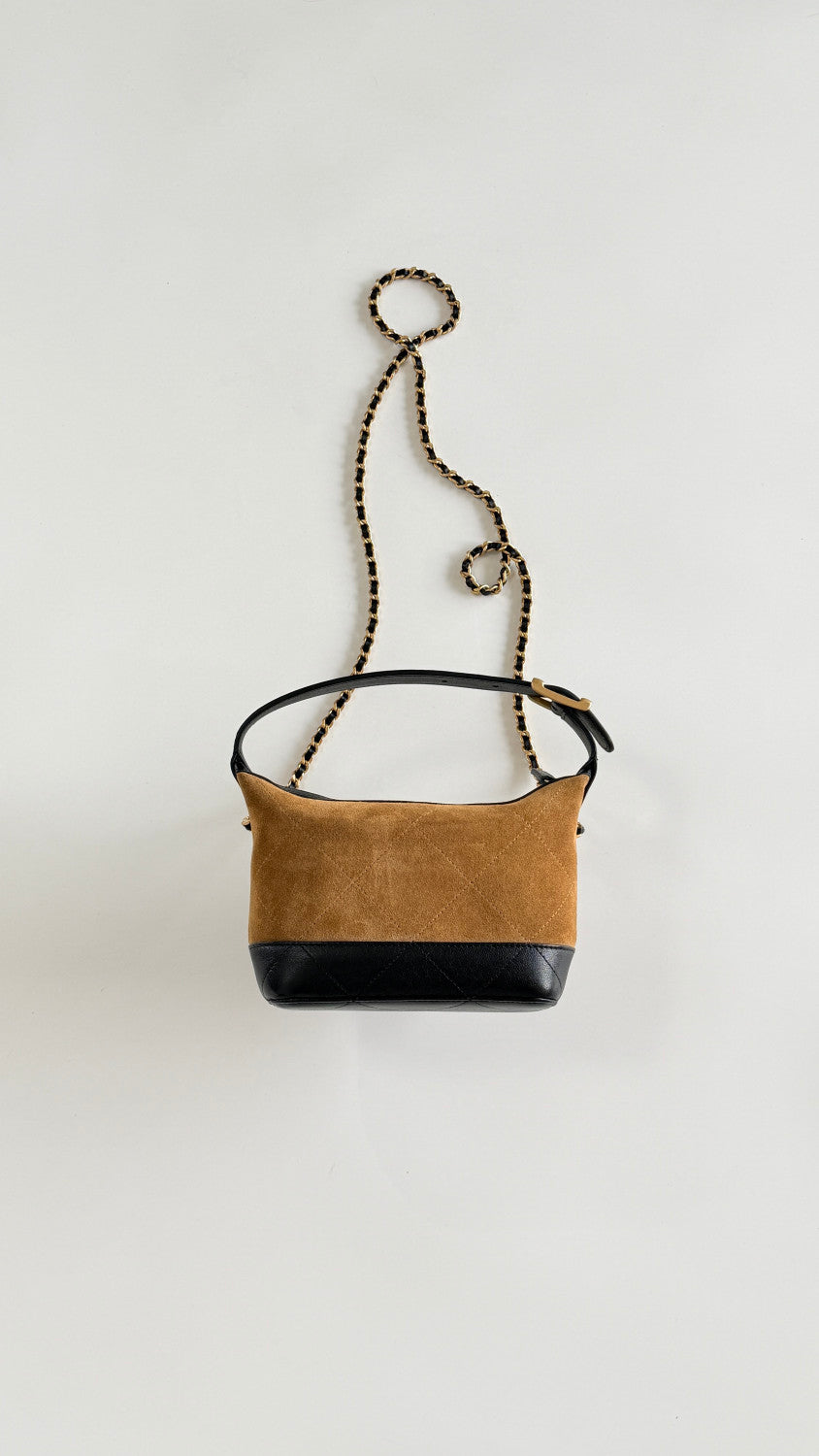 Chanel Suede Lambskin Colorblock Lunch Box Bag #379883