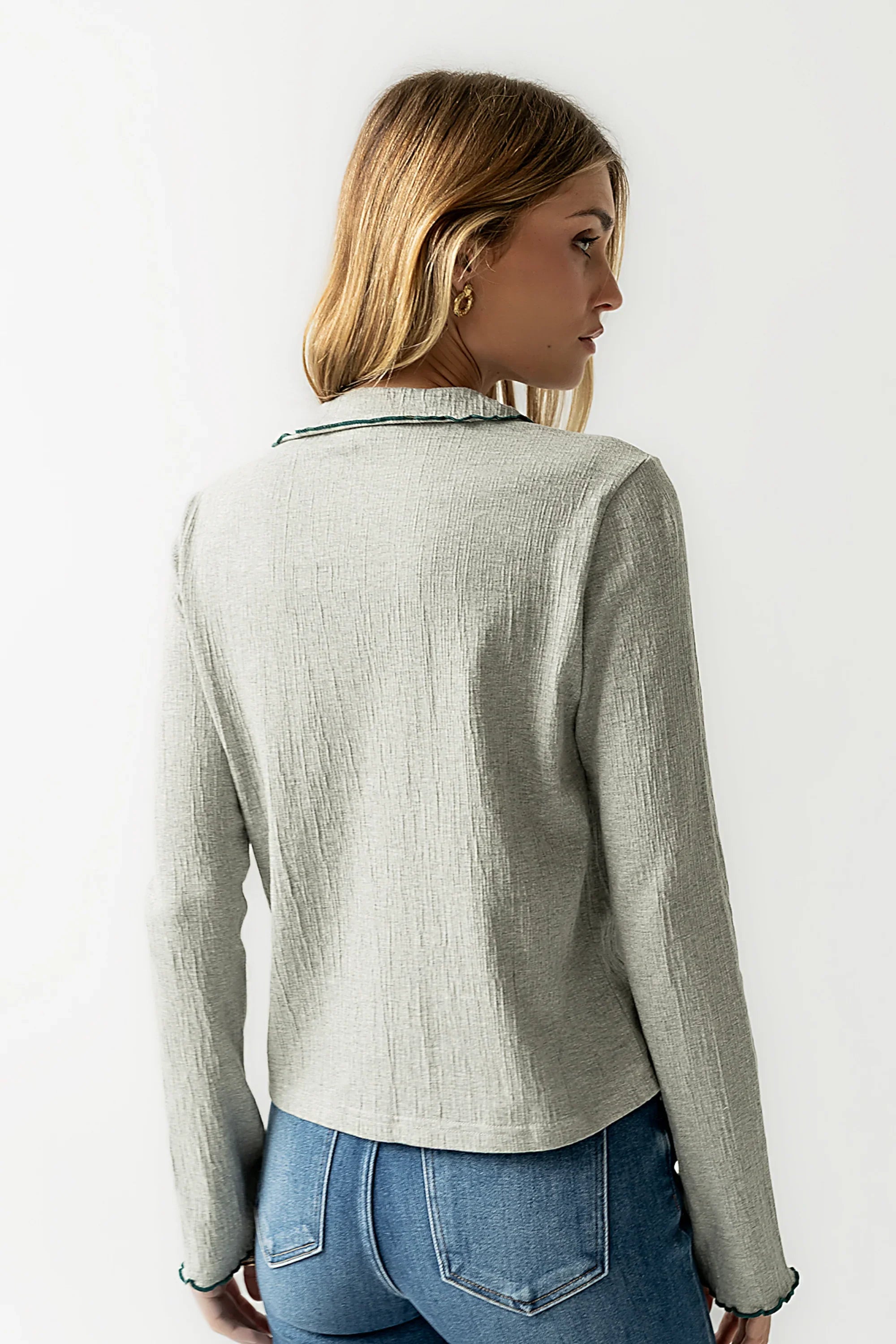 Jazmine Contrast Top in Grey