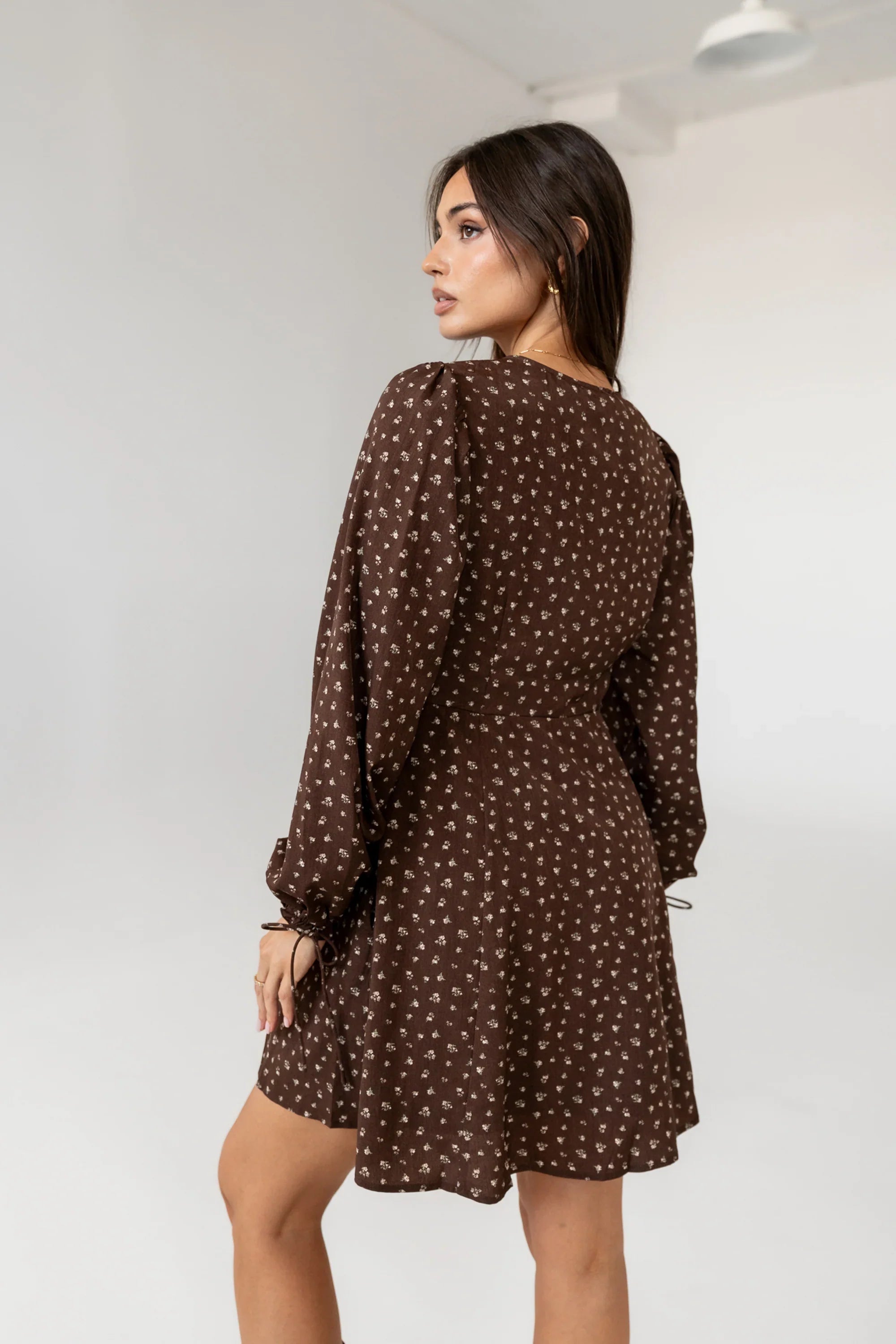 Myles Floral Mini Dress in Burgundy