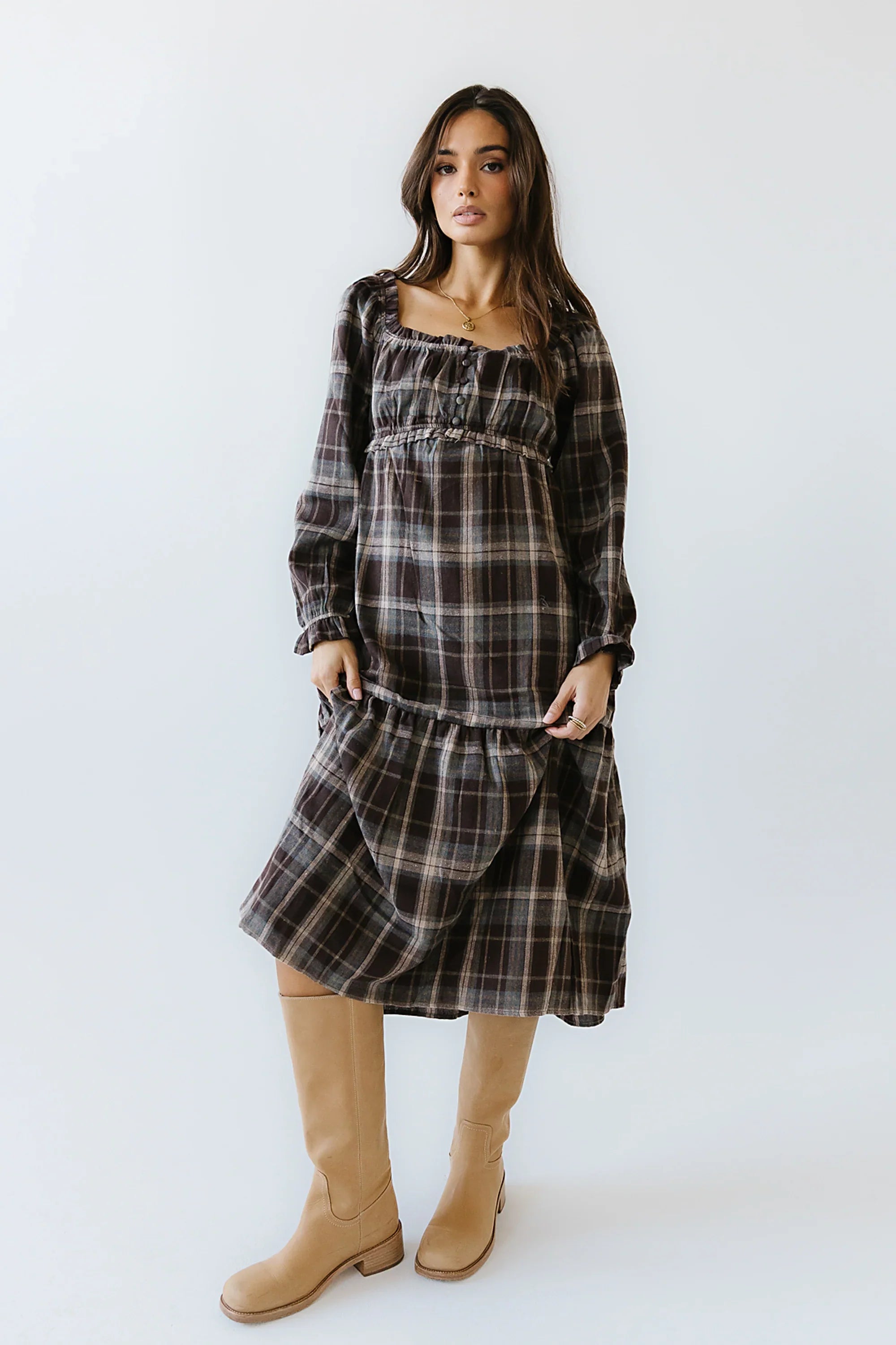 Harlow Plaid Maxi Dress