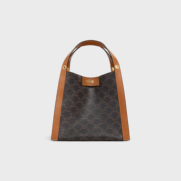 Celine Small Cube Bag in Triomphe Canvas and Natural Calfskin #377768