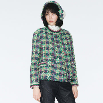 Chanel Vest Tweed Green Purple Ecru #334170