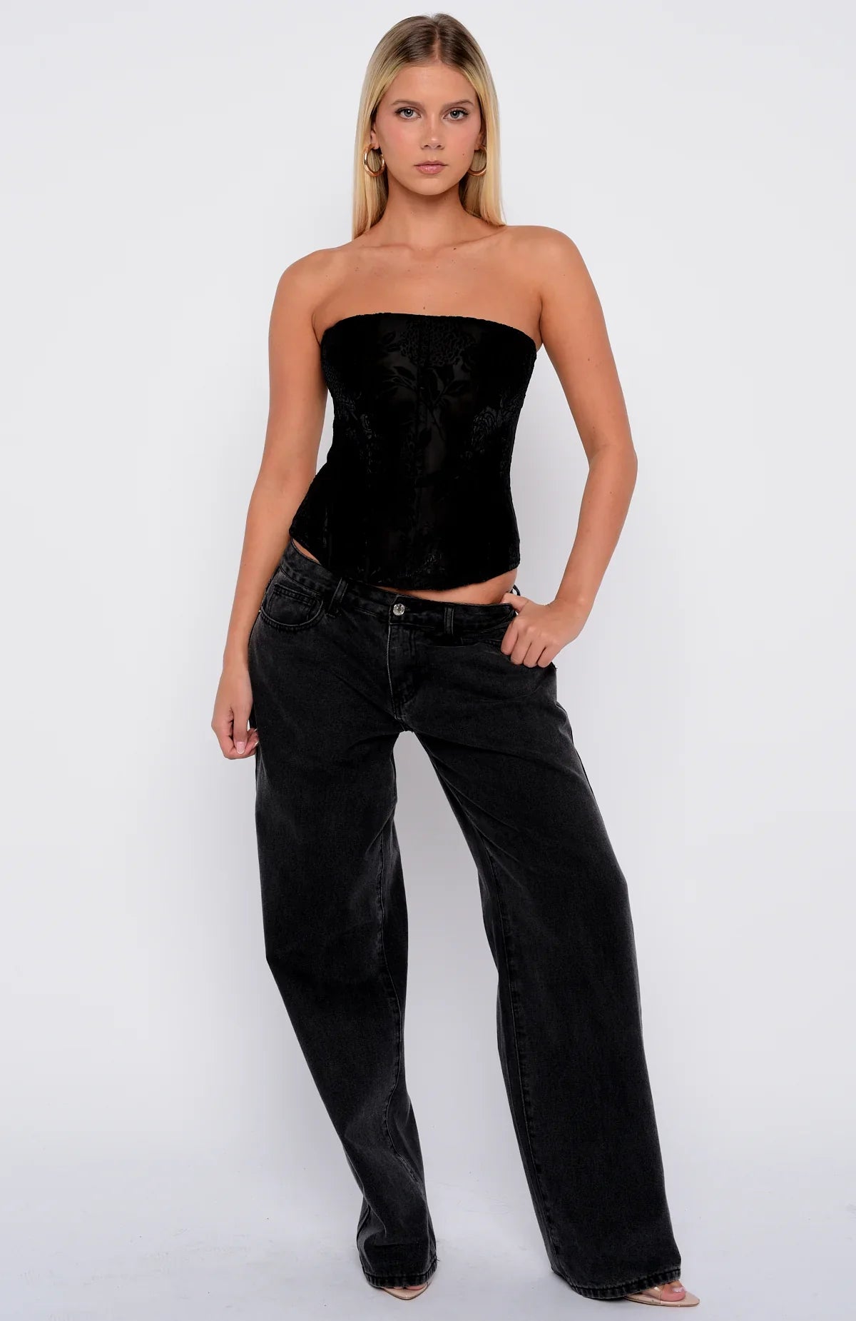 Don't Be Indecisive Strapless Bustier Black