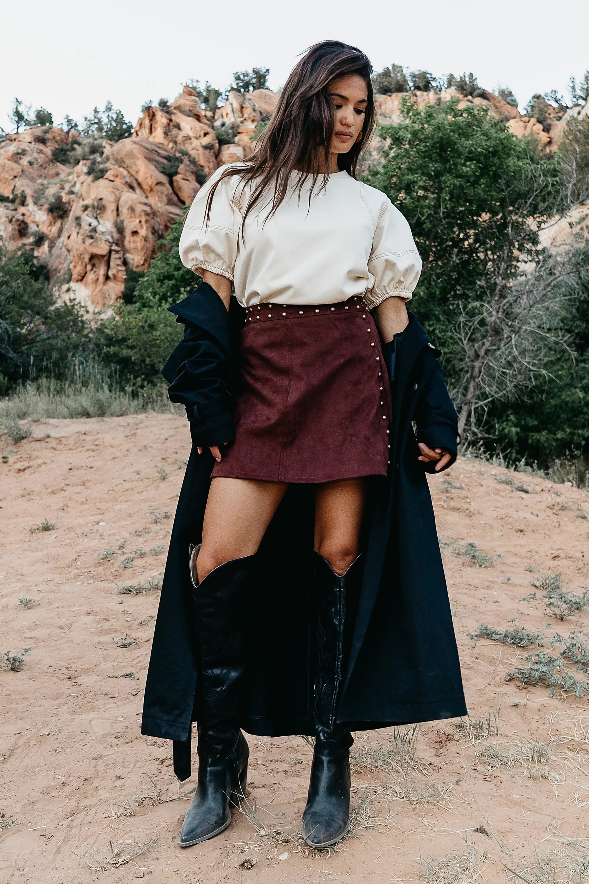 Aspen Puff Sleeve Top in Ecru