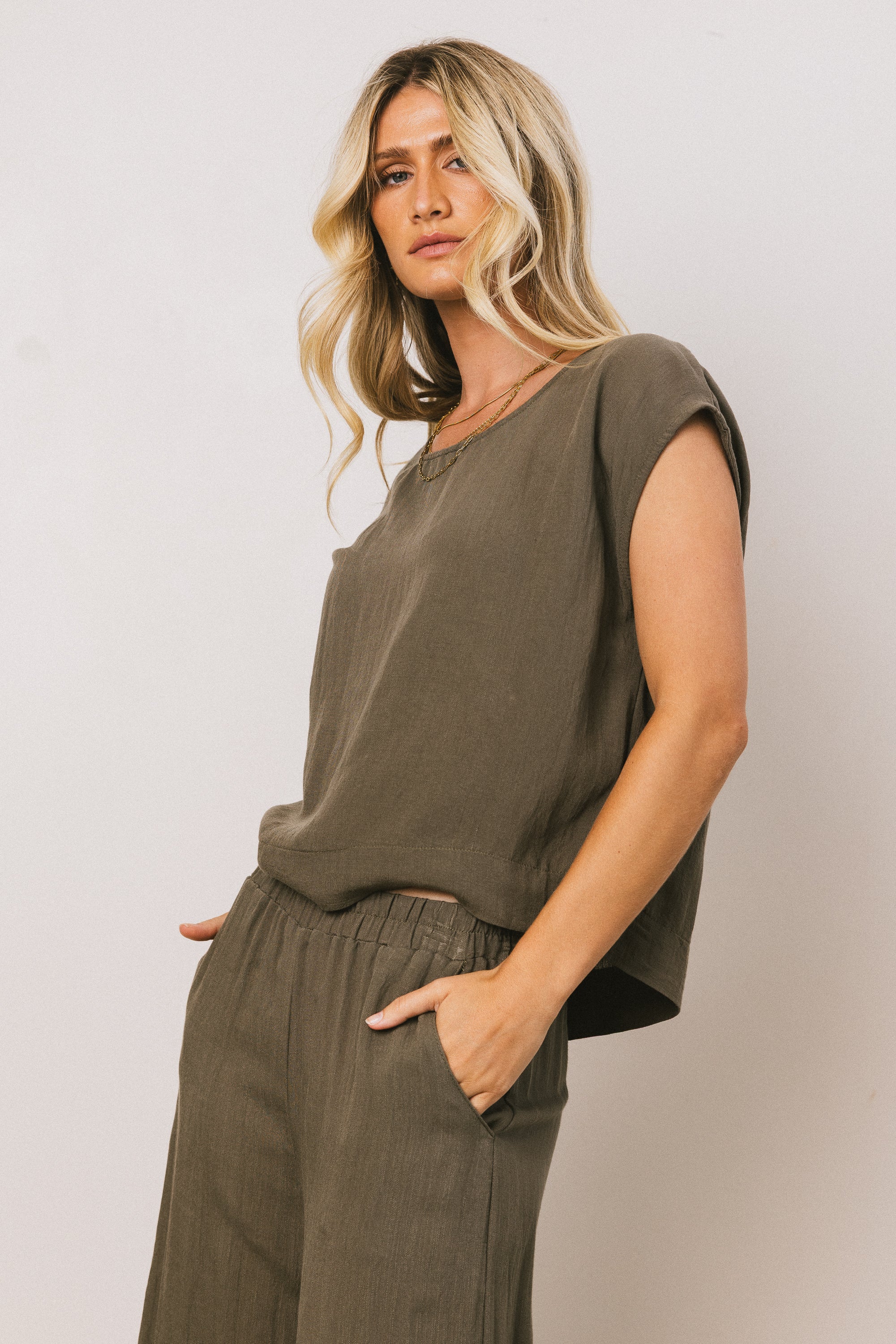 Jaylen Boxy Blouse in Olive