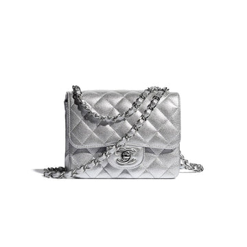 Chanel Classic Flap CF Lambskin Chain Bag Shoulder Bag Women's Silver #334148