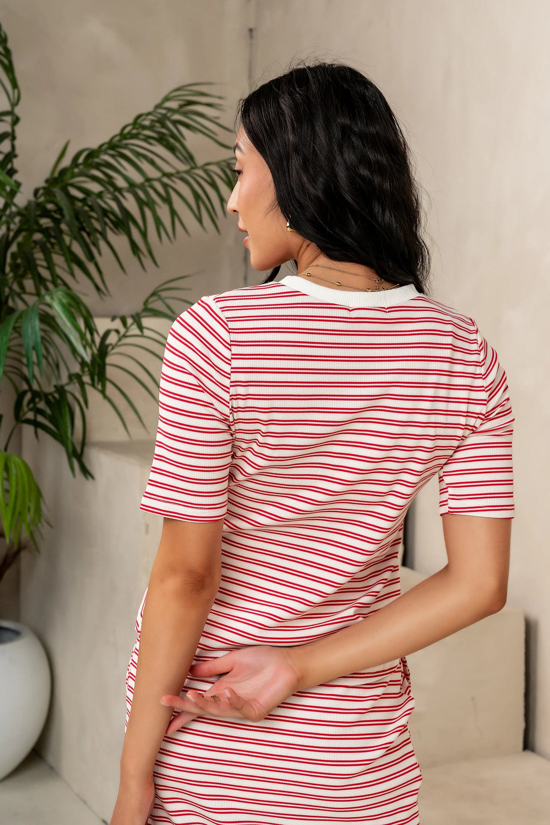 Niya Striped Top in Red
