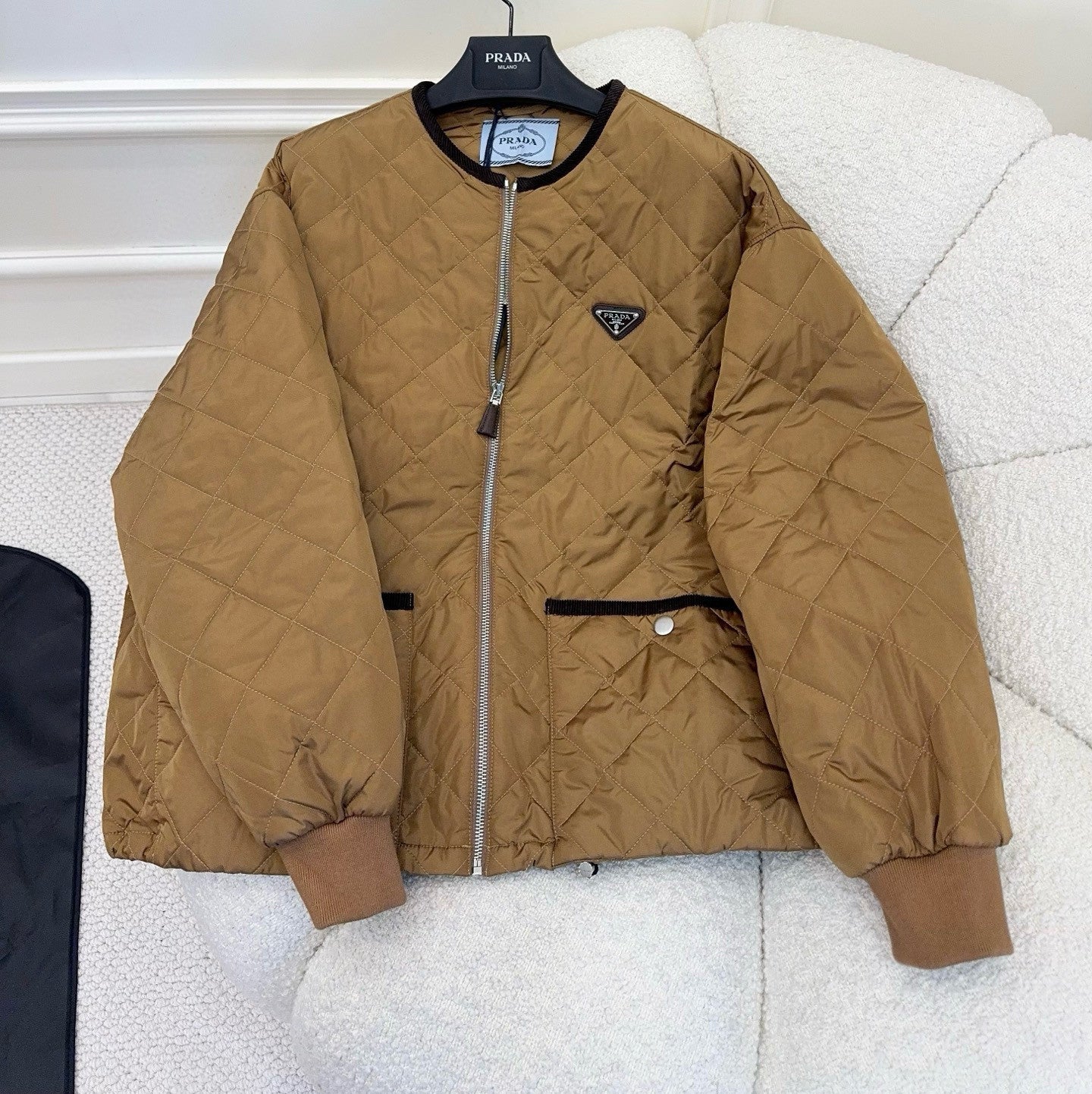 Prada Cork Beige Quilted Light Re-nylon Jacket #326852