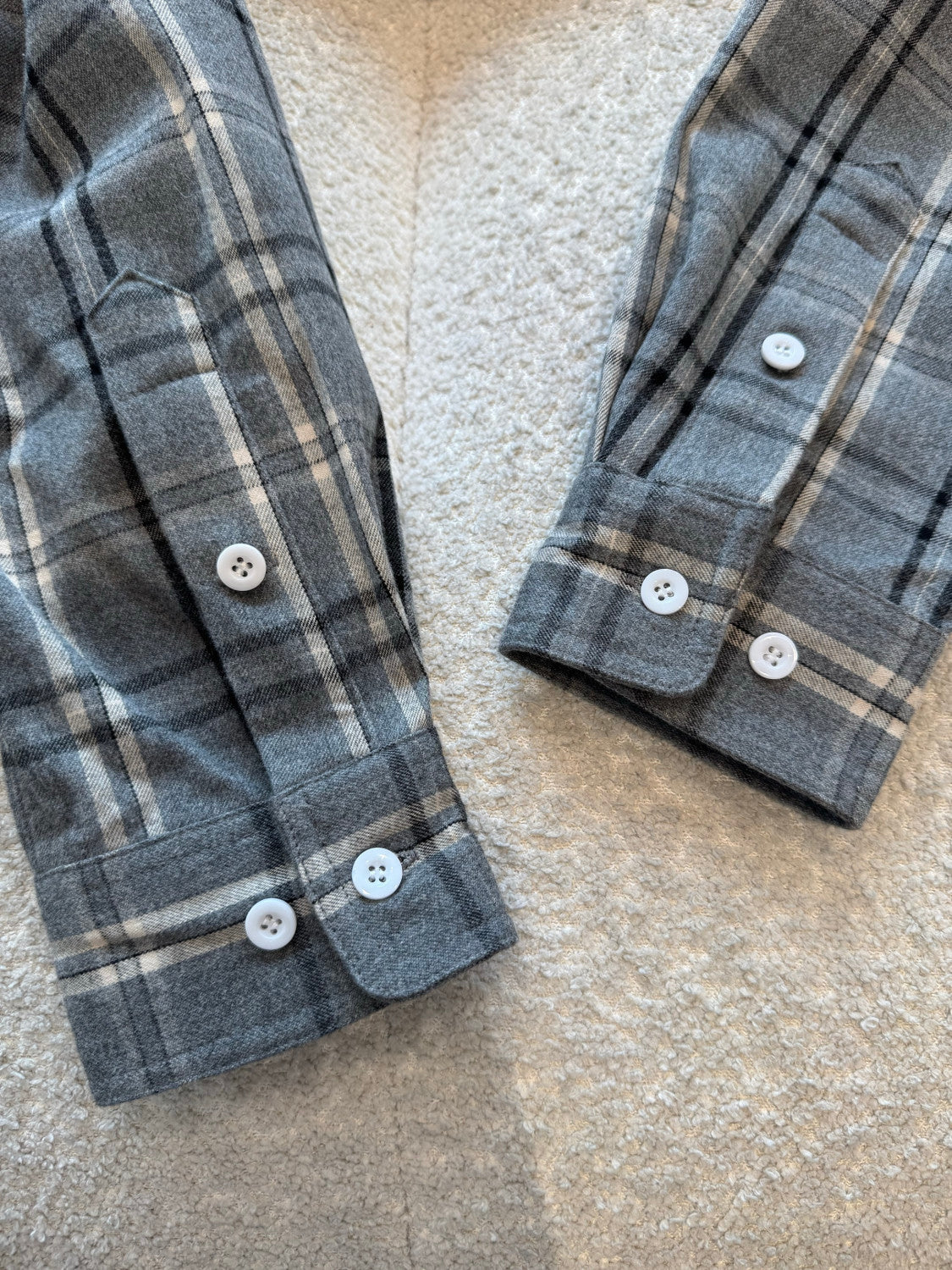 MiuMiu Slate Gray Checked Flannel Shirt Miniskirt #333609