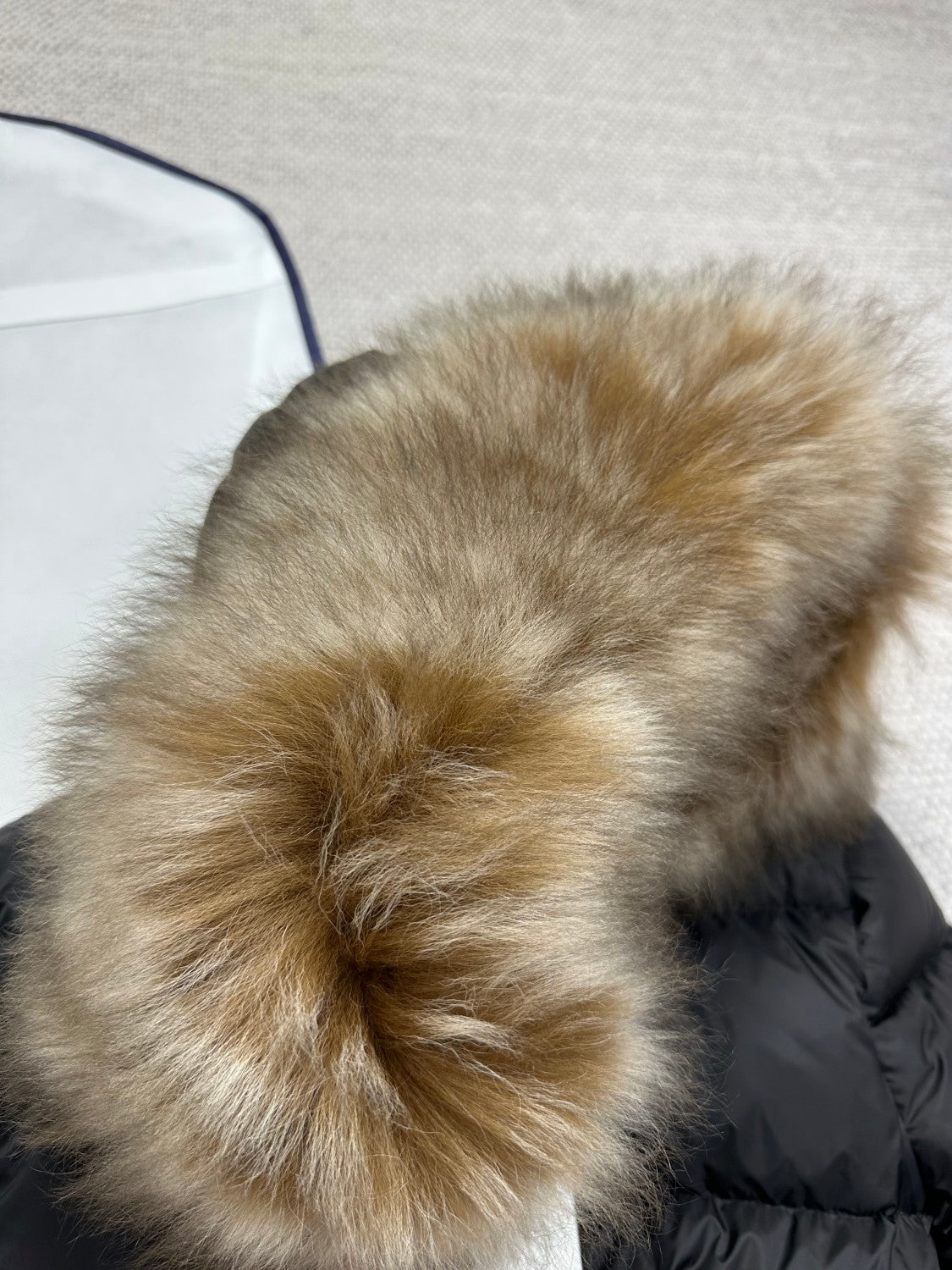 Moncler Black Beige Boed Hooded Shearling Trimmed Short Down Jacket Short Down Jackets #293421