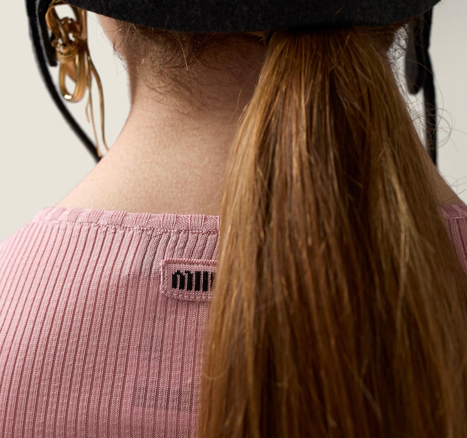 MiuMiu Begonia Pink Silk V-neck Sweater #335966