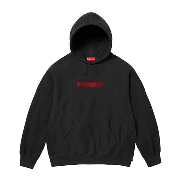 Supreme x Swarovski Men's and Women's FW25 WEEK4 Motion Logo Hooded Sweatshirt rhinestone dynamic logo kangaroo pocket hooded sweatshirt #332326