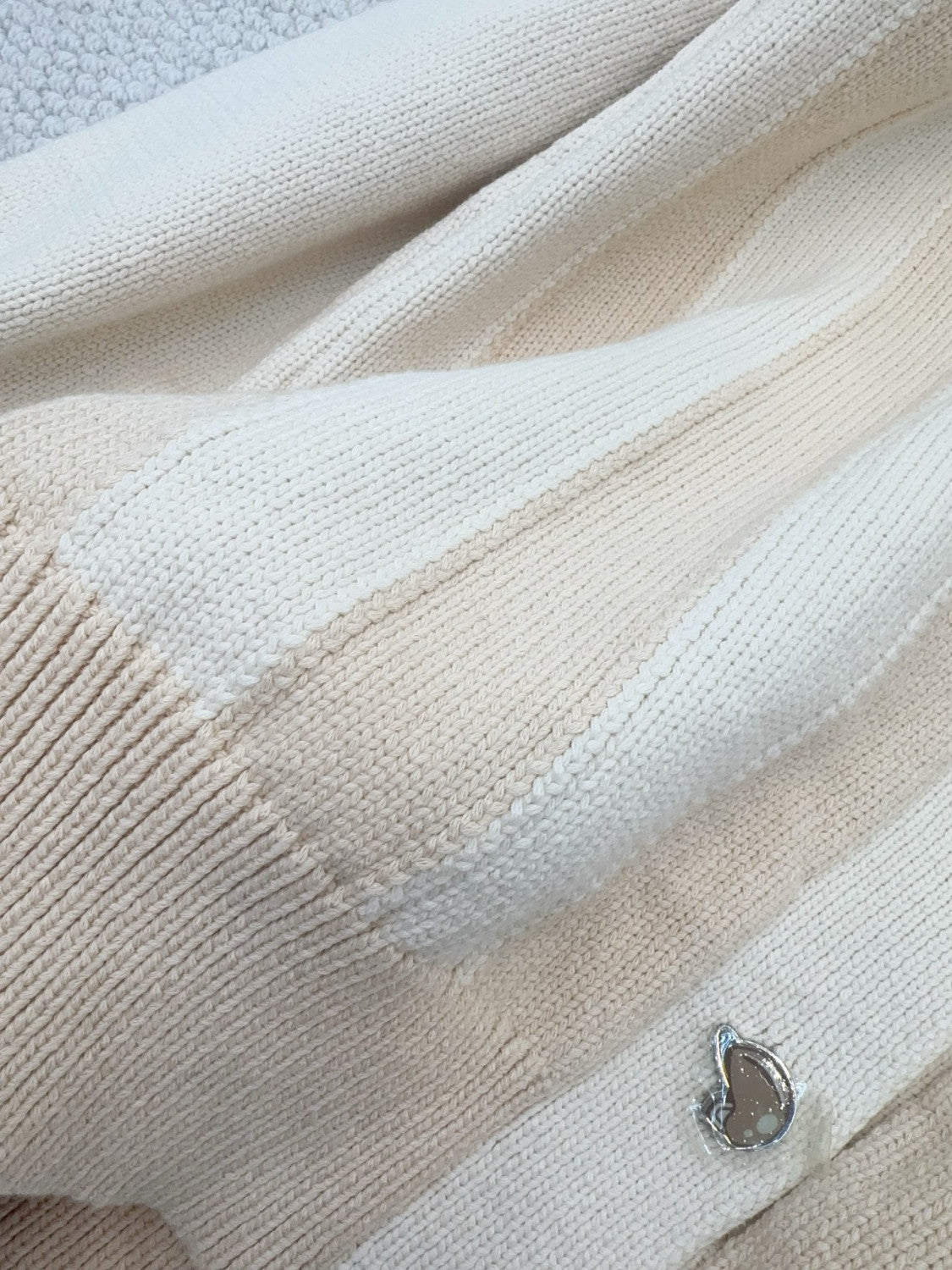 Hermes Long sleeve Long Cardigan Thick Bicolor Cotton #333633