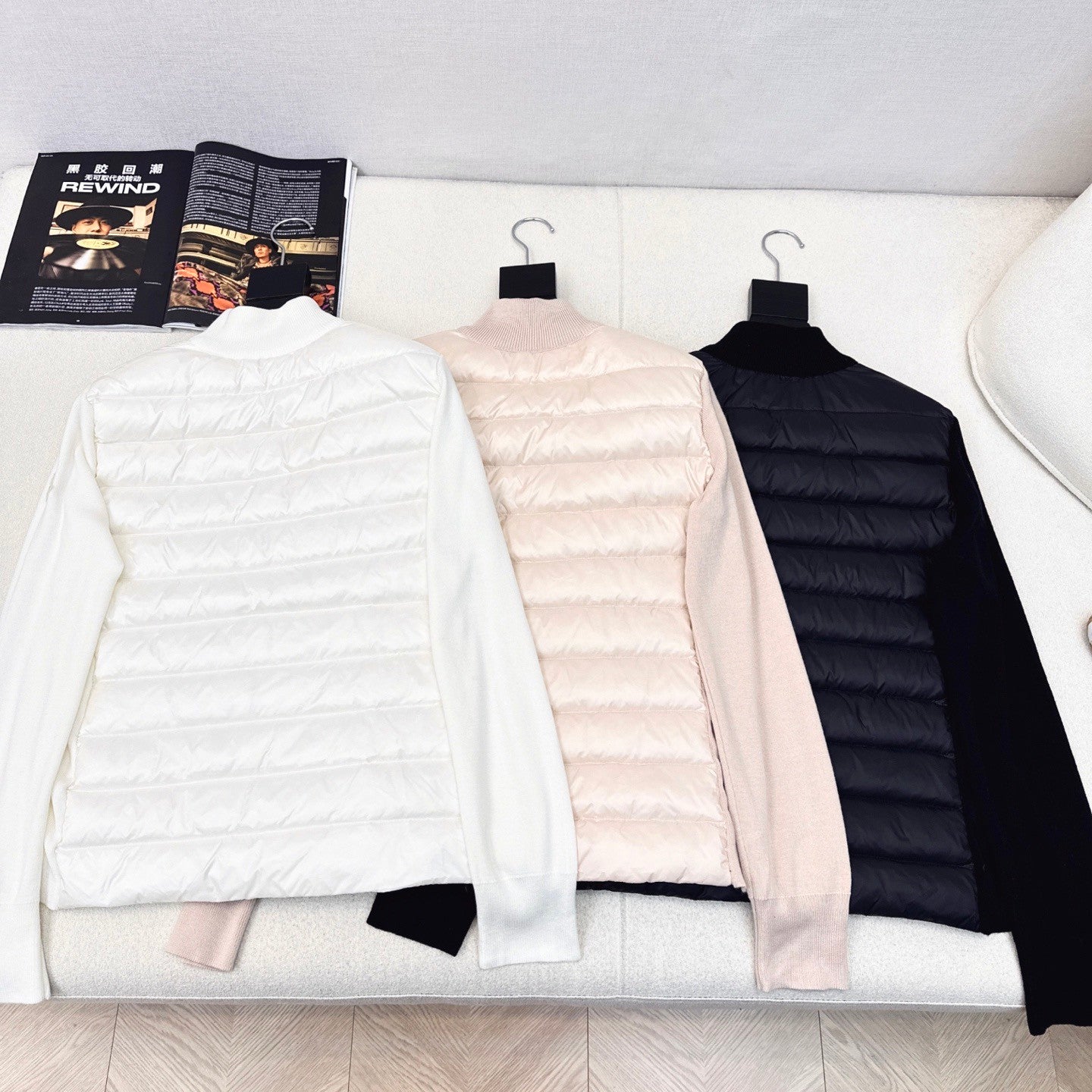 Moncler Cardigan Women's Ski Solid Color Snow Mountain Stand Collar Wool Goose Down Down Jacket#333081