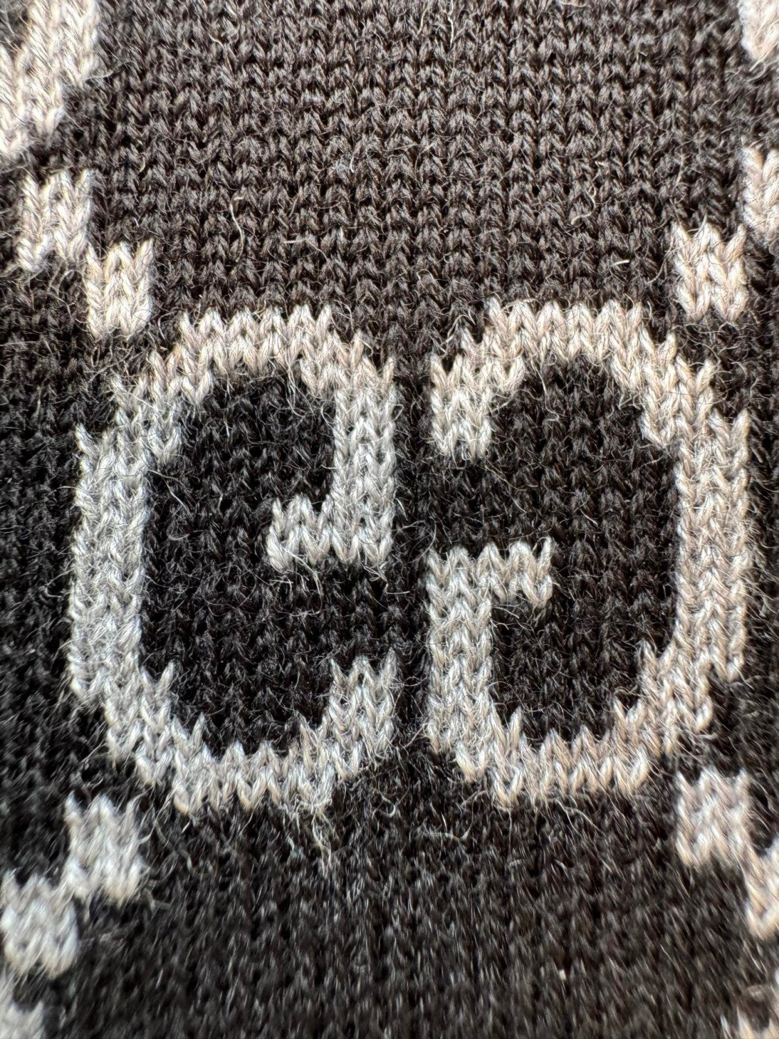 Gucci Gray And Black Reversible GG wool Jacquard Top Featuring Iconic GG Pattern #332622