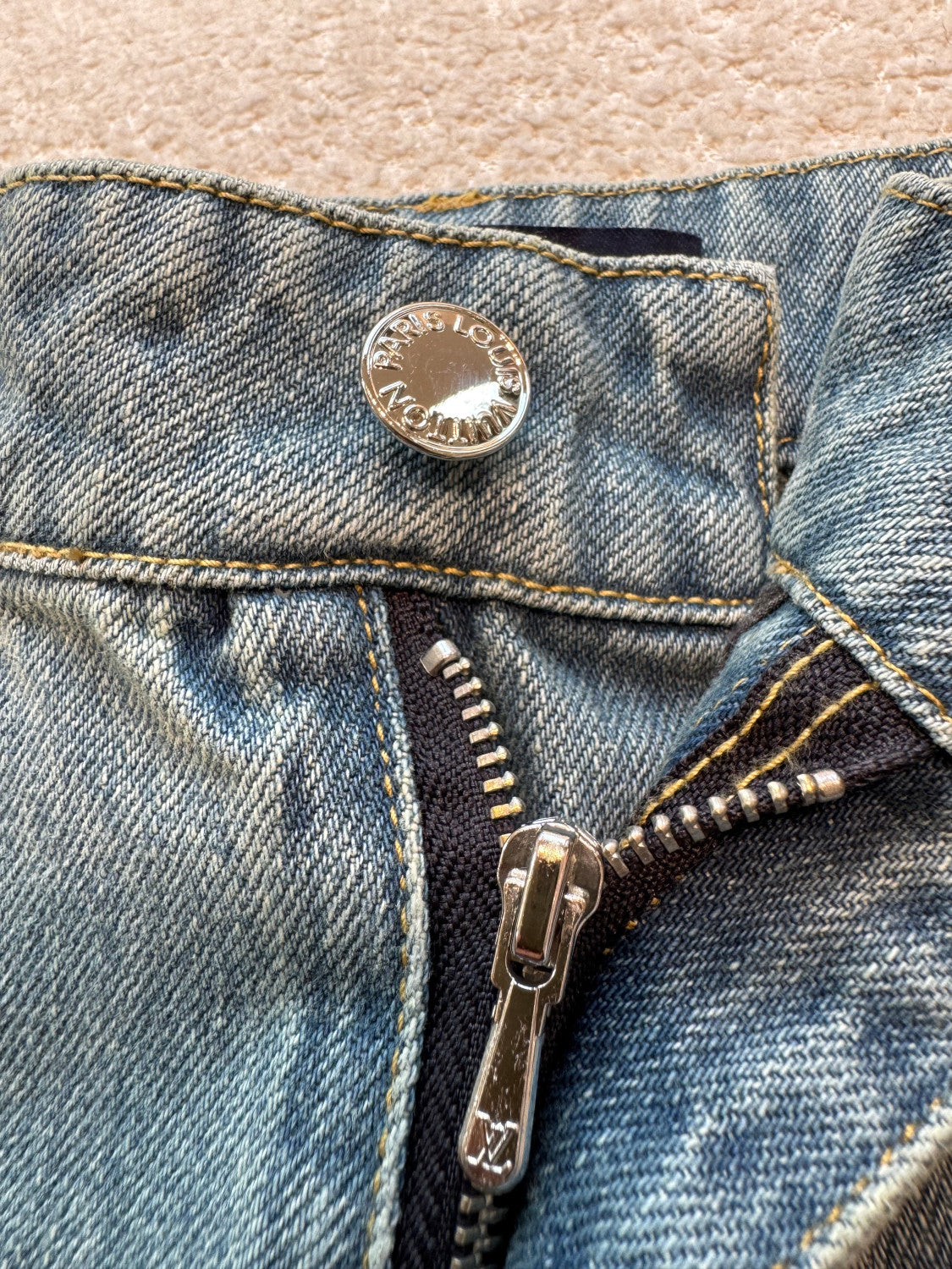 LOUIS VUITTON Signature Sequin Accent Flared Jeans #377460